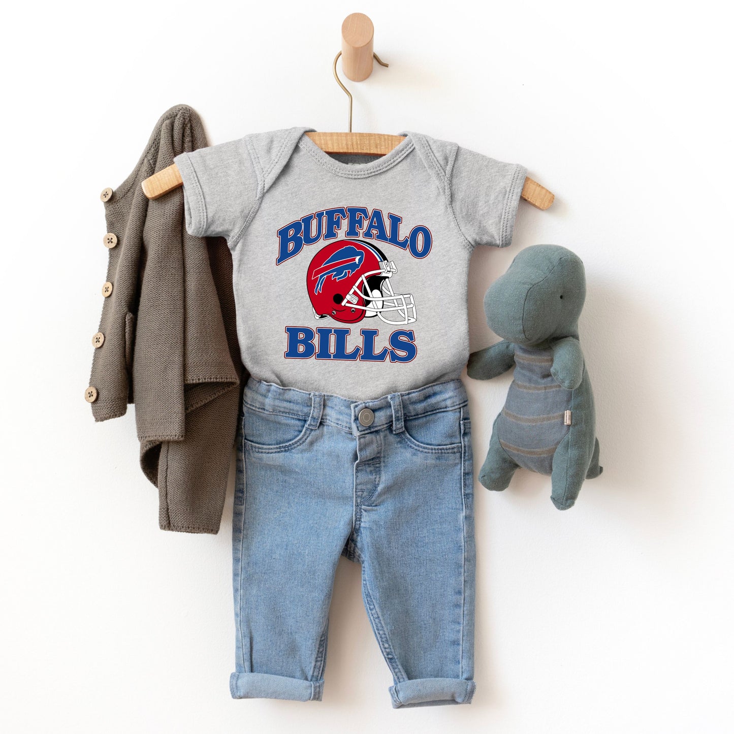 a baby boy's buffalo bills shirt and jeans