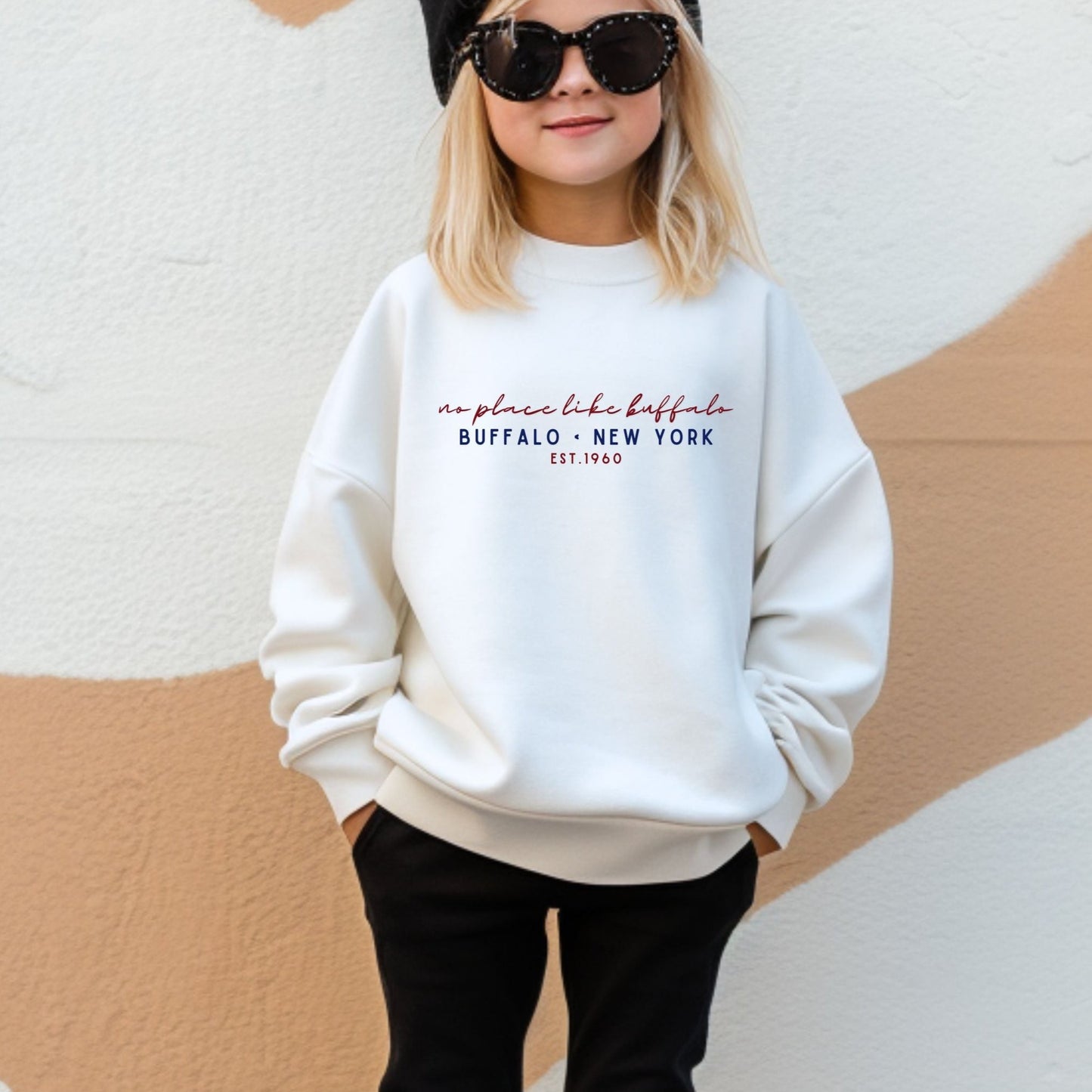 no place like buffalo cursive script - kids apparel