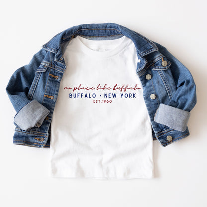 no place like buffalo cursive script - kids apparel