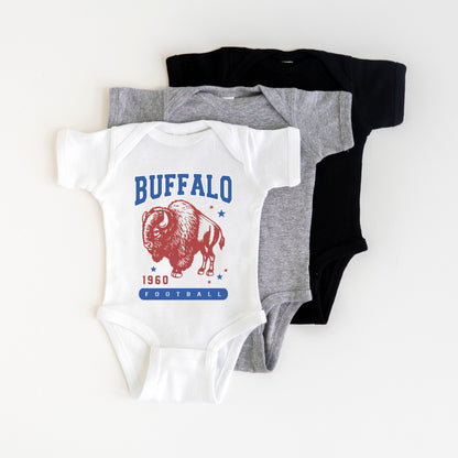 Retro Red/Blue Buffalo Football 1960 Infant Onesie Bodysuit