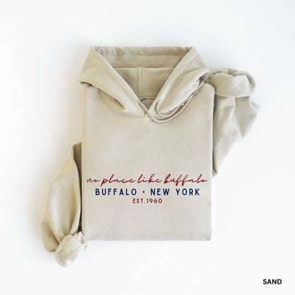 no place like buffalo cursive script - hoodie