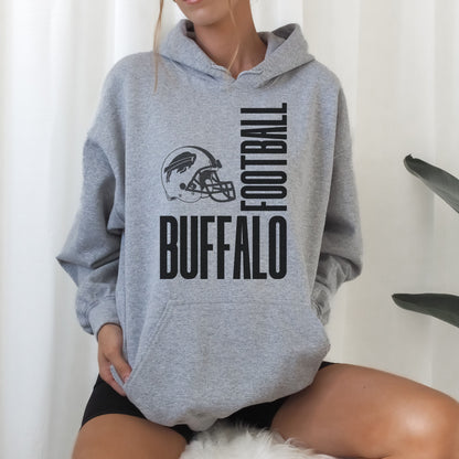 Buffalo Football Black Text Helmet Hoodie