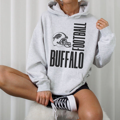 Buffalo Football Black Text Helmet Hoodie