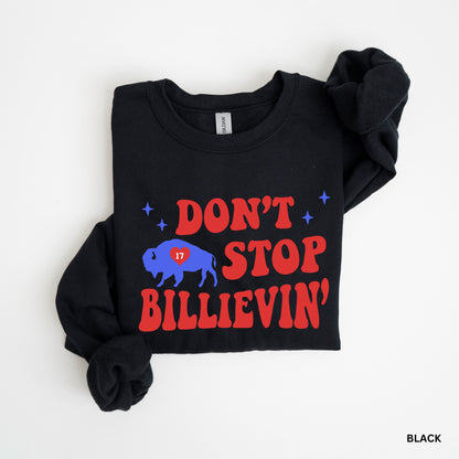 a black shirt that says don't stop billevin