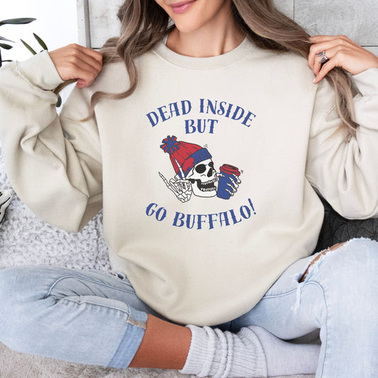 dead inside but go bills funny fall sweatshirt