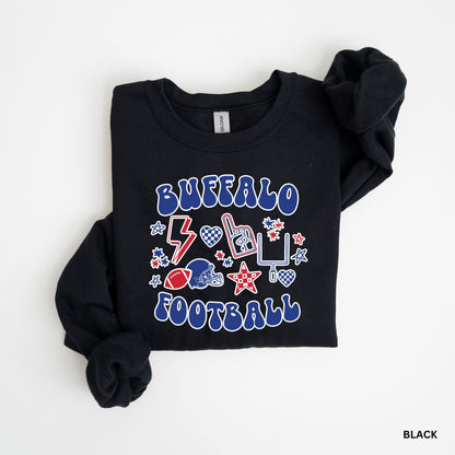 Retro Buffalo Fan Collage Adult Hoodie