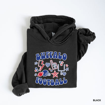 Retro Buffalo Fan Collage Adult Hoodie