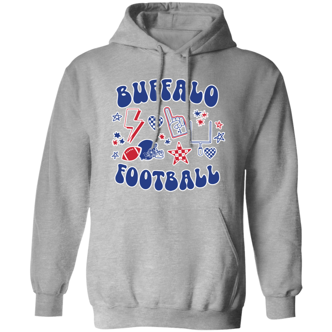 Retro Buffalo Fan Collage Adult Hoodie