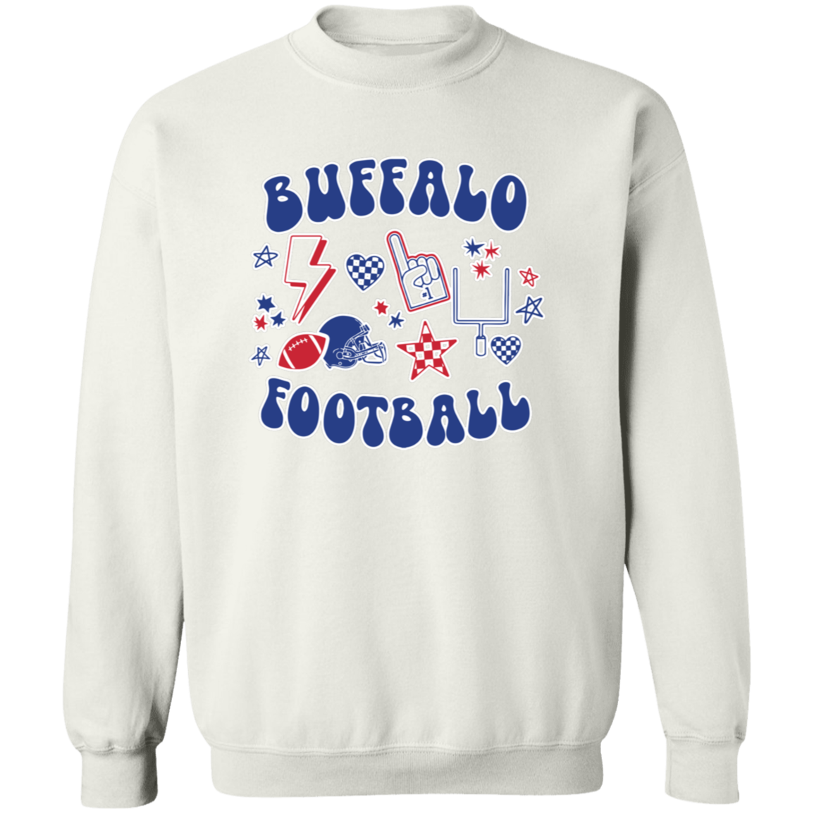 Retro Buffalo Fan Collage Adult Hoodie