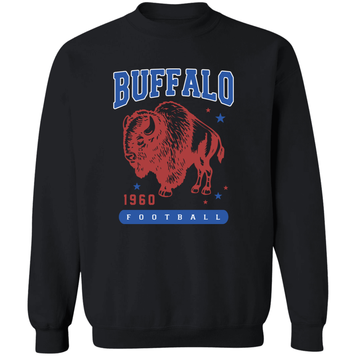 Retro Red/Blue Buffalo Football 1960 TShirt Adult