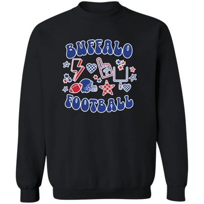 Retro Buffalo Fan Collage Adult Hoodie