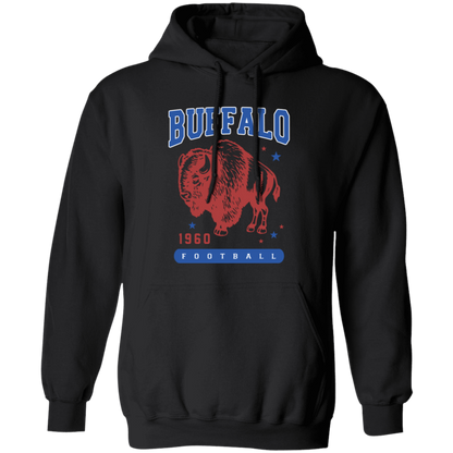 Retro Red/Blue Buffalo Football 1960 TShirt Adult