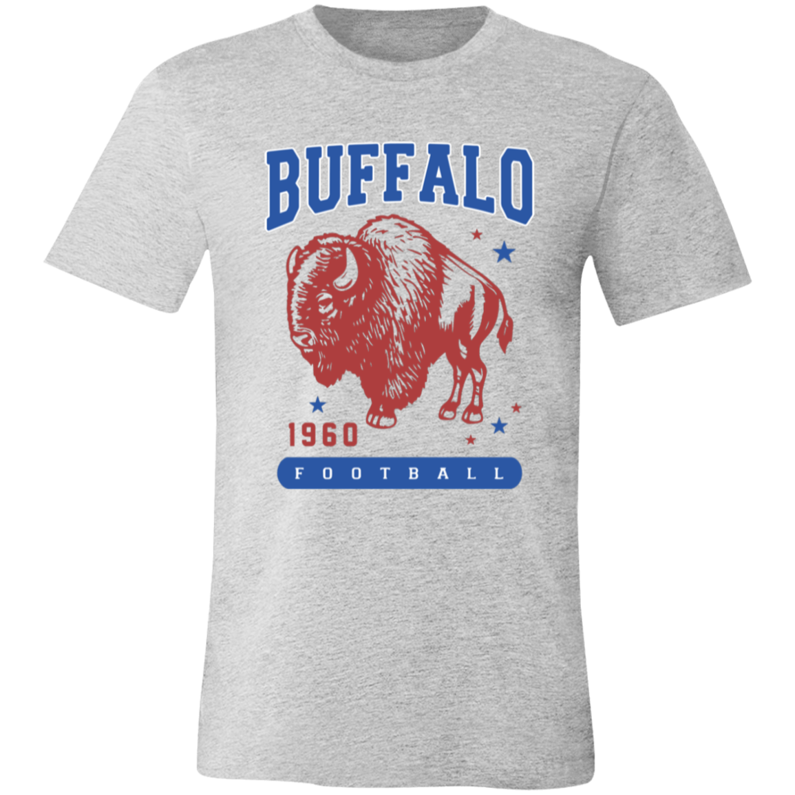 Retro Red/Blue Buffalo Football 1960 TShirt Adult