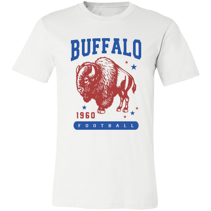 Retro Red/Blue Buffalo Football 1960 TShirt Adult