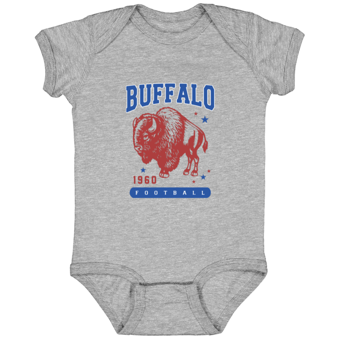 Retro Red/Blue Buffalo Football 1960 Infant Onesie Bodysuit