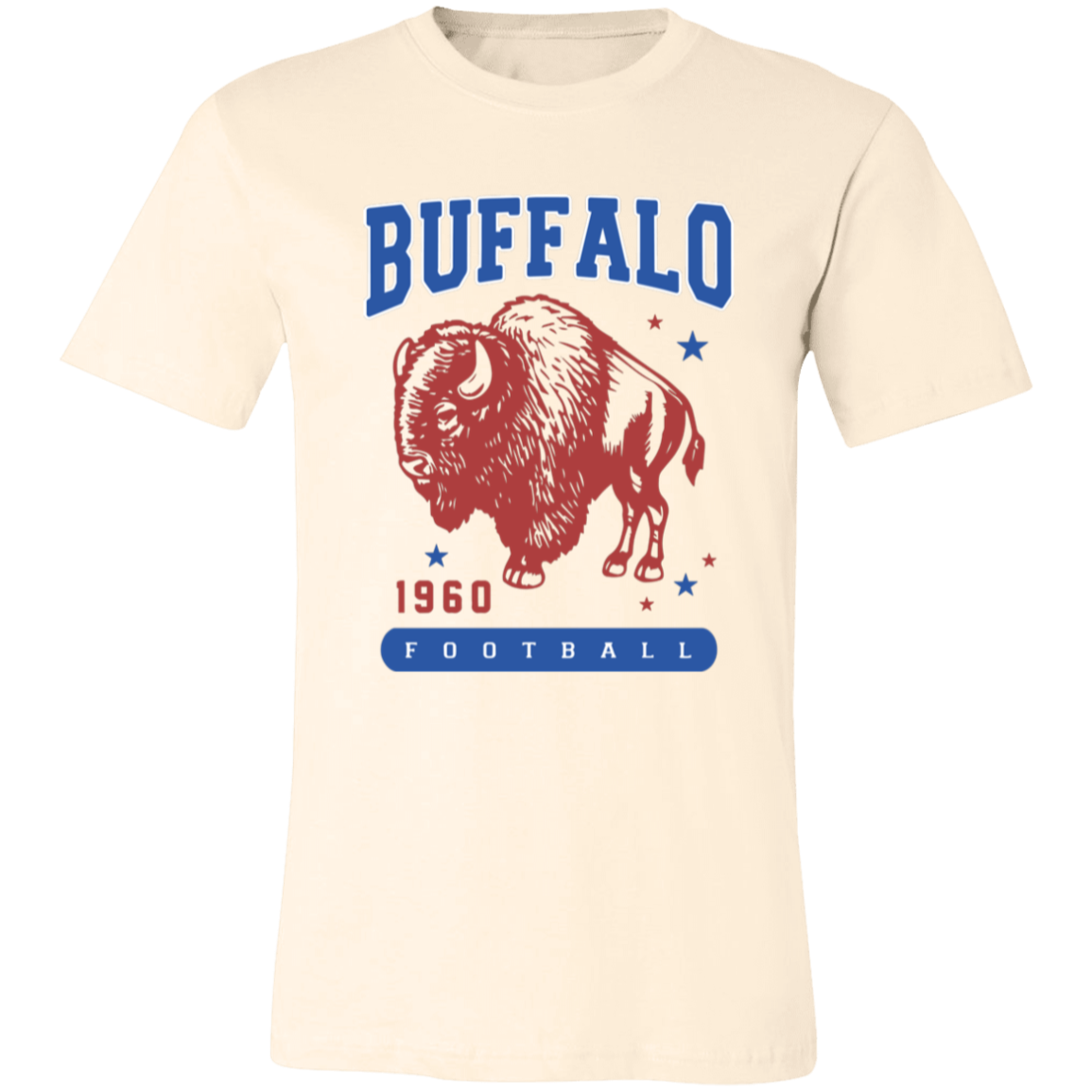 Retro Red/Blue Buffalo Football 1960 TShirt Adult