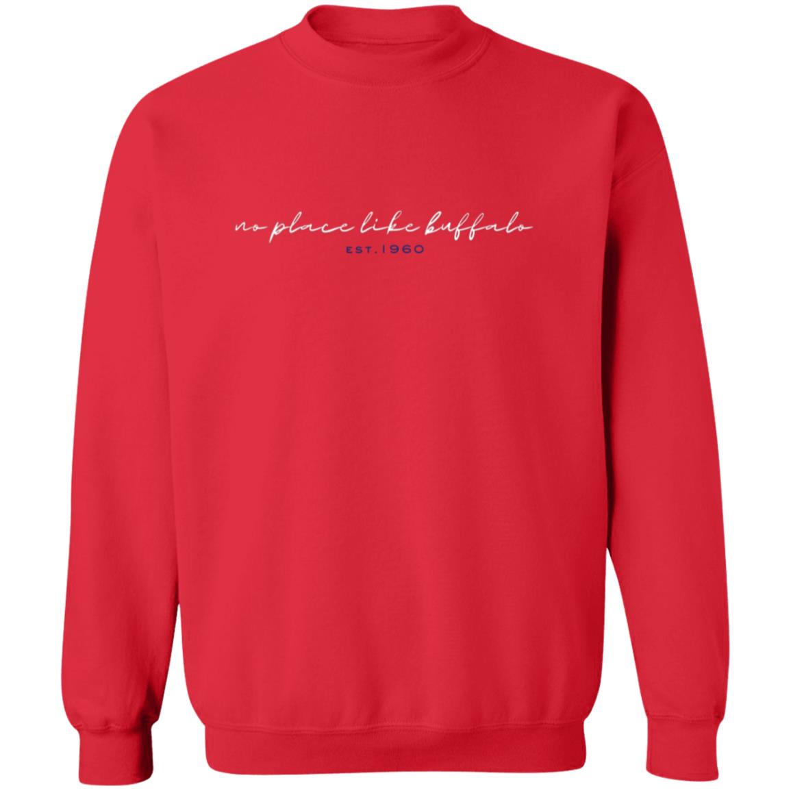 Red Cursive No Place Like Buffalo Crewneck