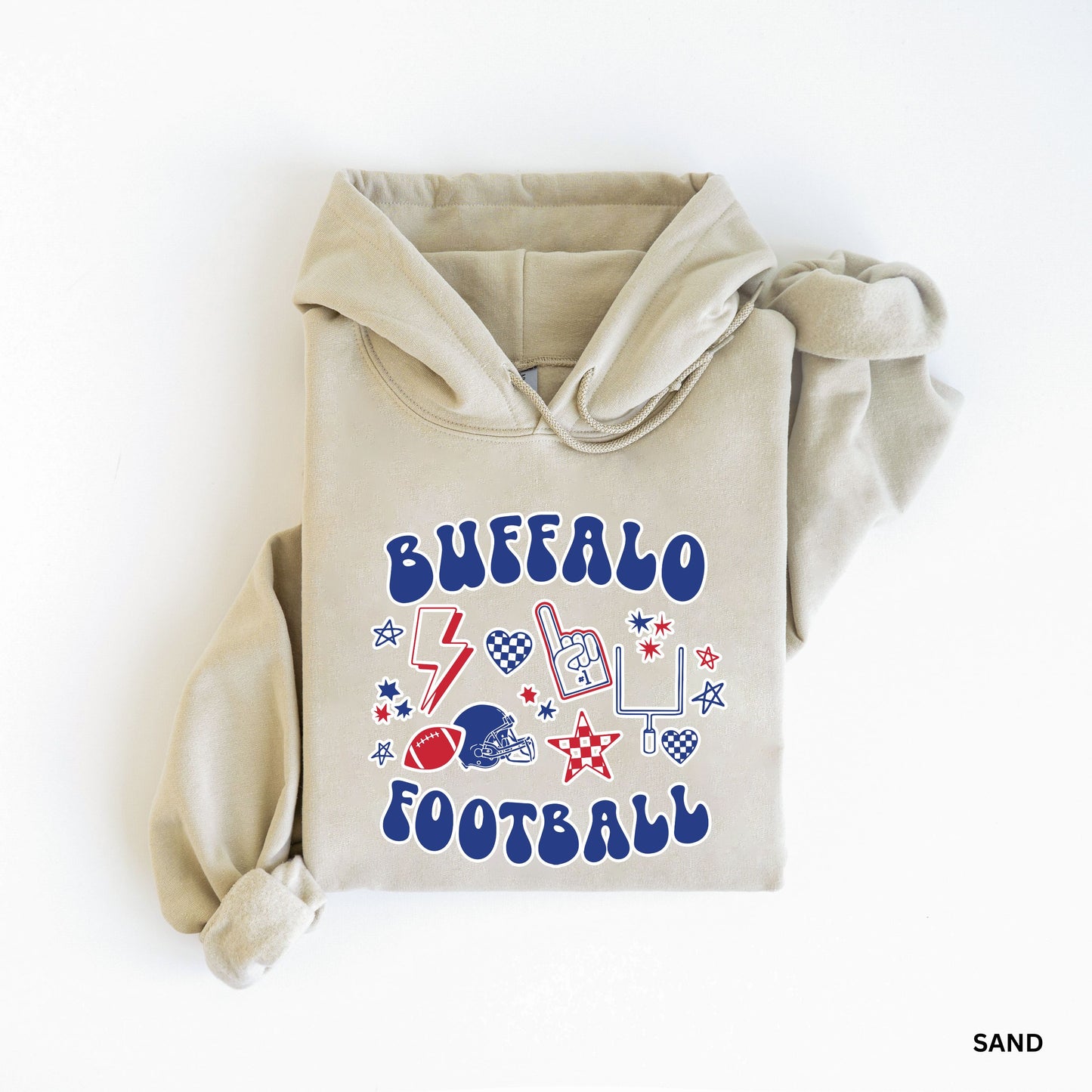 Retro Buffalo Fan Collage Adult Hoodie