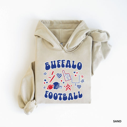 Retro Buffalo Fan Collage Adult Hoodie