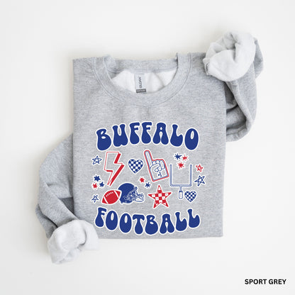 Retro Buffalo Fan Collage Adult Hoodie