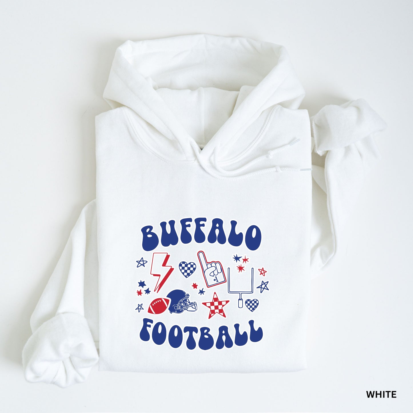 Retro Buffalo Fan Collage Adult Hoodie