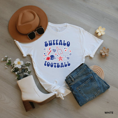 Retro Buffalo Fan Collage Adult Hoodie