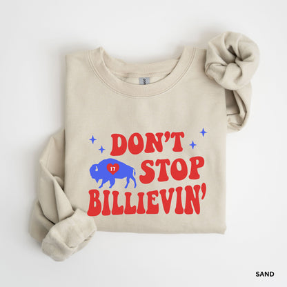 a t - shirt that says don't stop billevin on it